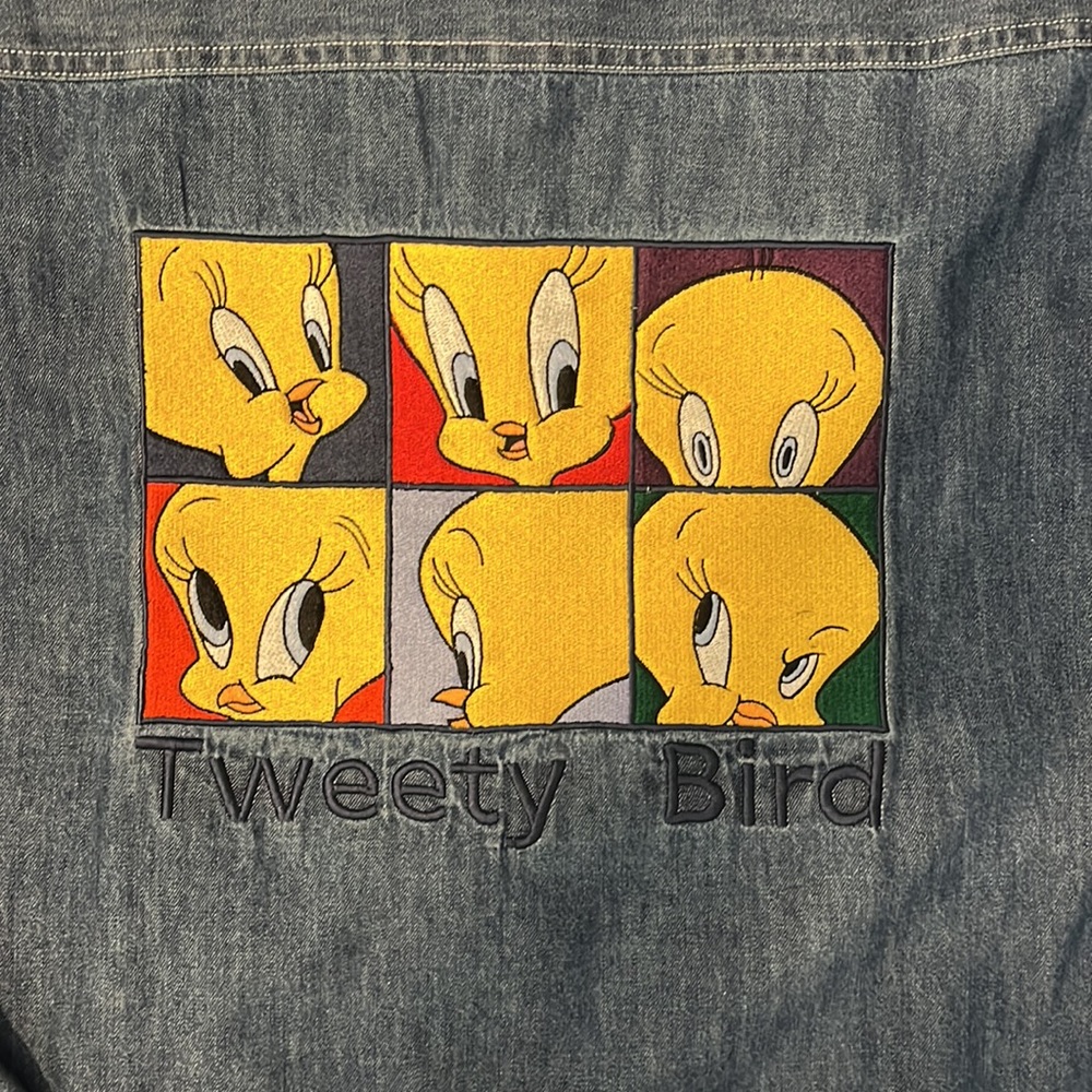 Looney Toons Embroidered Tweety Bird Button Down - Picture 2 of 7